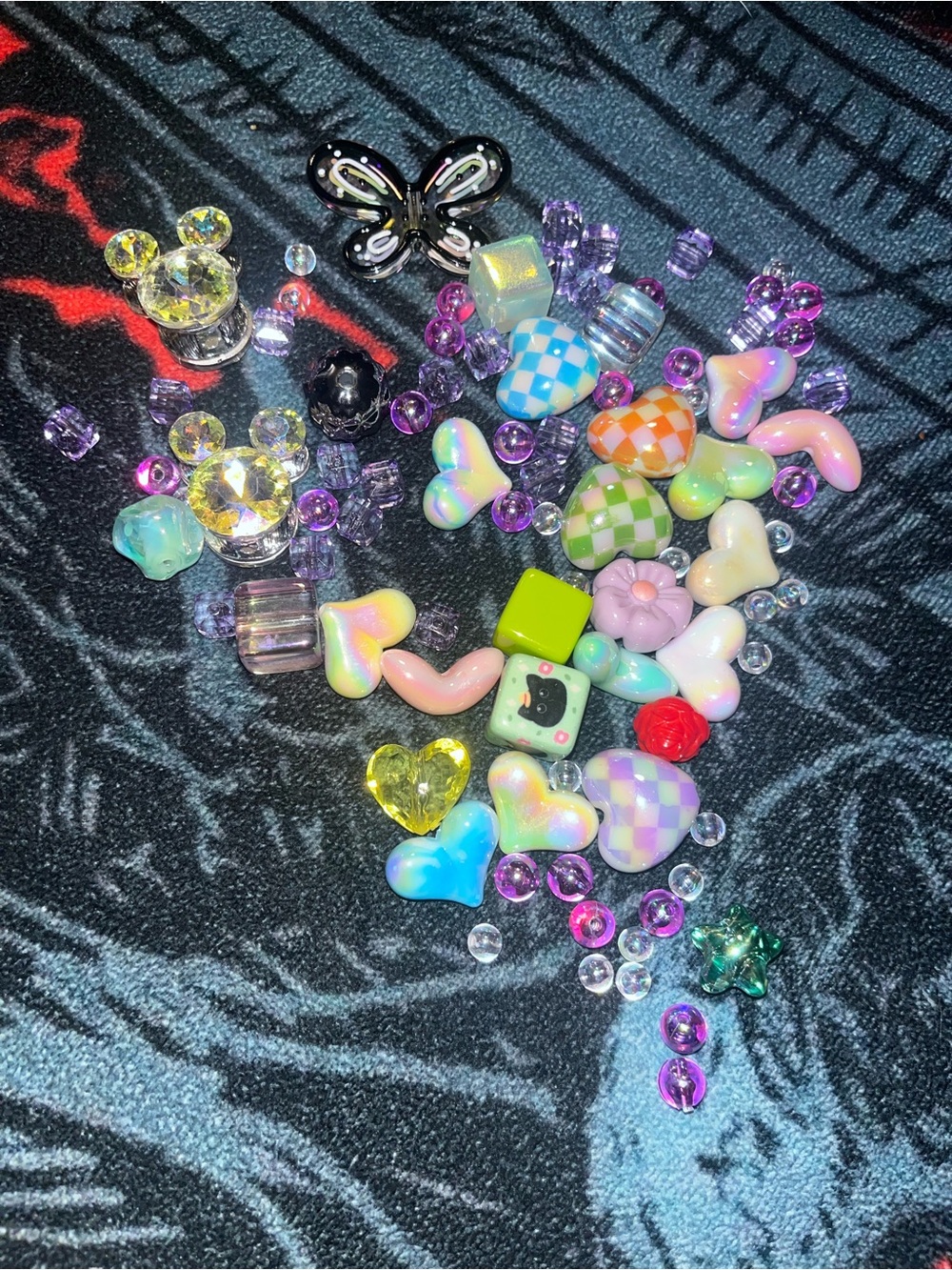 Craft Pastel and Iridescent Mixed Media Beads and Charms